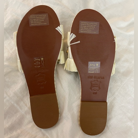 De Siena for Anthropologie Bejeweled Ivory Slides - Picture 5 of 8
